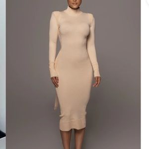 NWT Cream “Under Your Spell” Knit Midi Dress